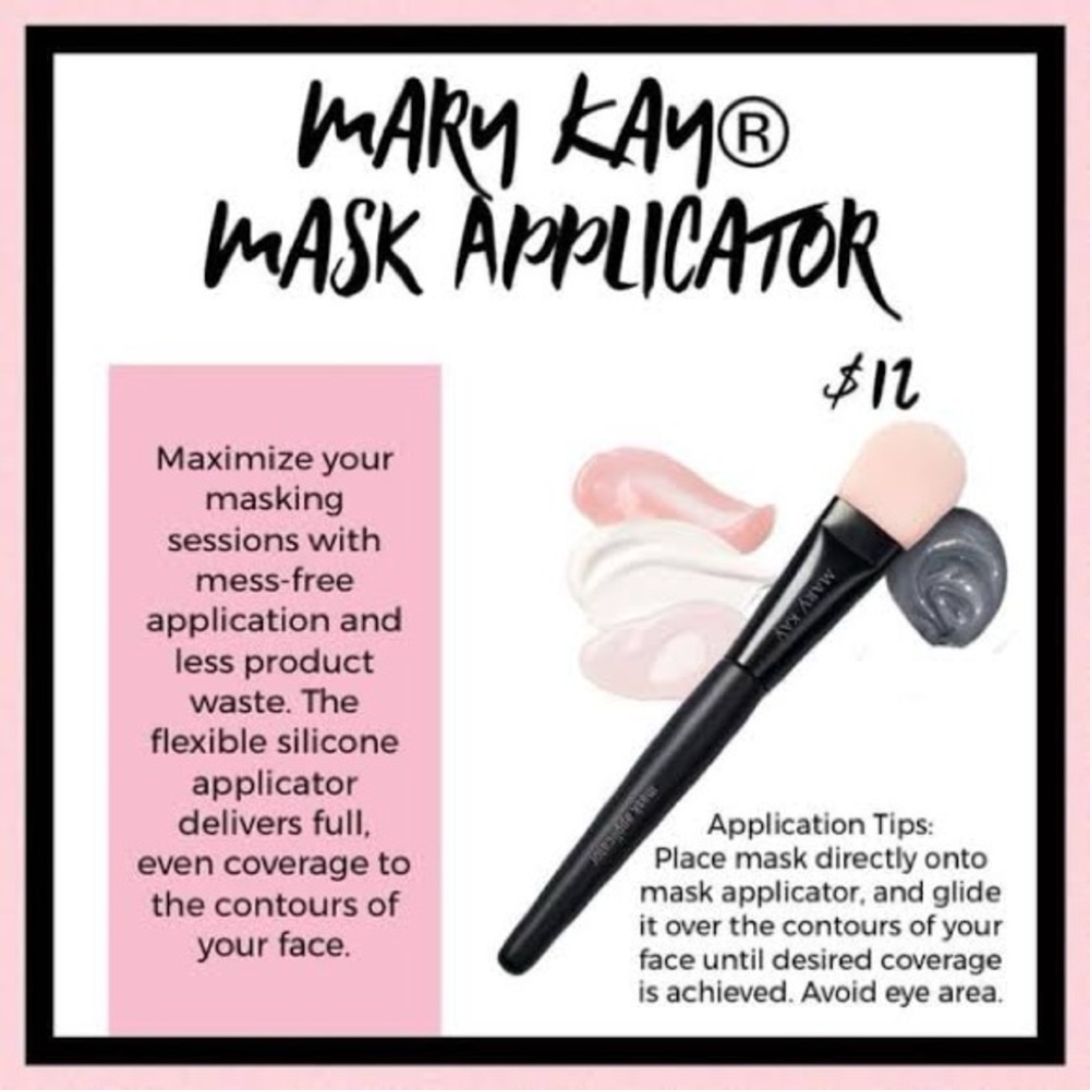 Mary Kay Silicone Mask Applicator - Black and Pink